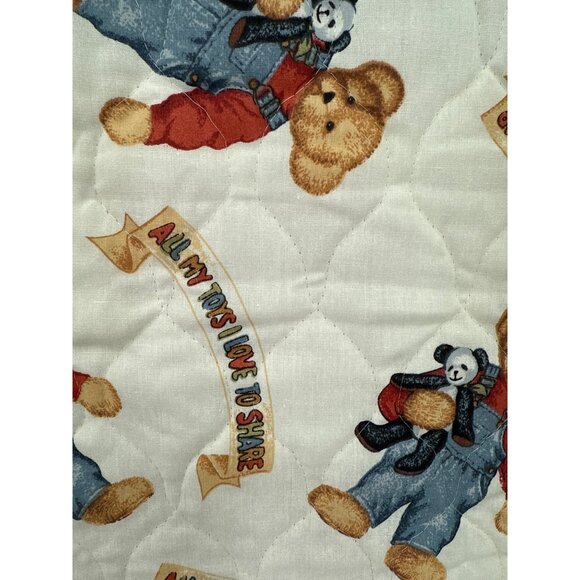 Teddy Bear Quilting Fabric Panel reversible 46”w x 104” long - Picture 3 of 8